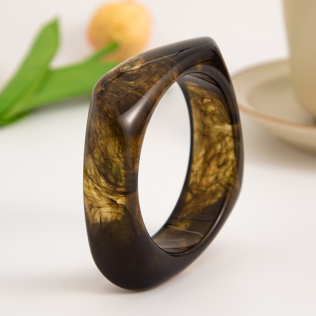 Classy Translucent Geometric Acrylic Bangle