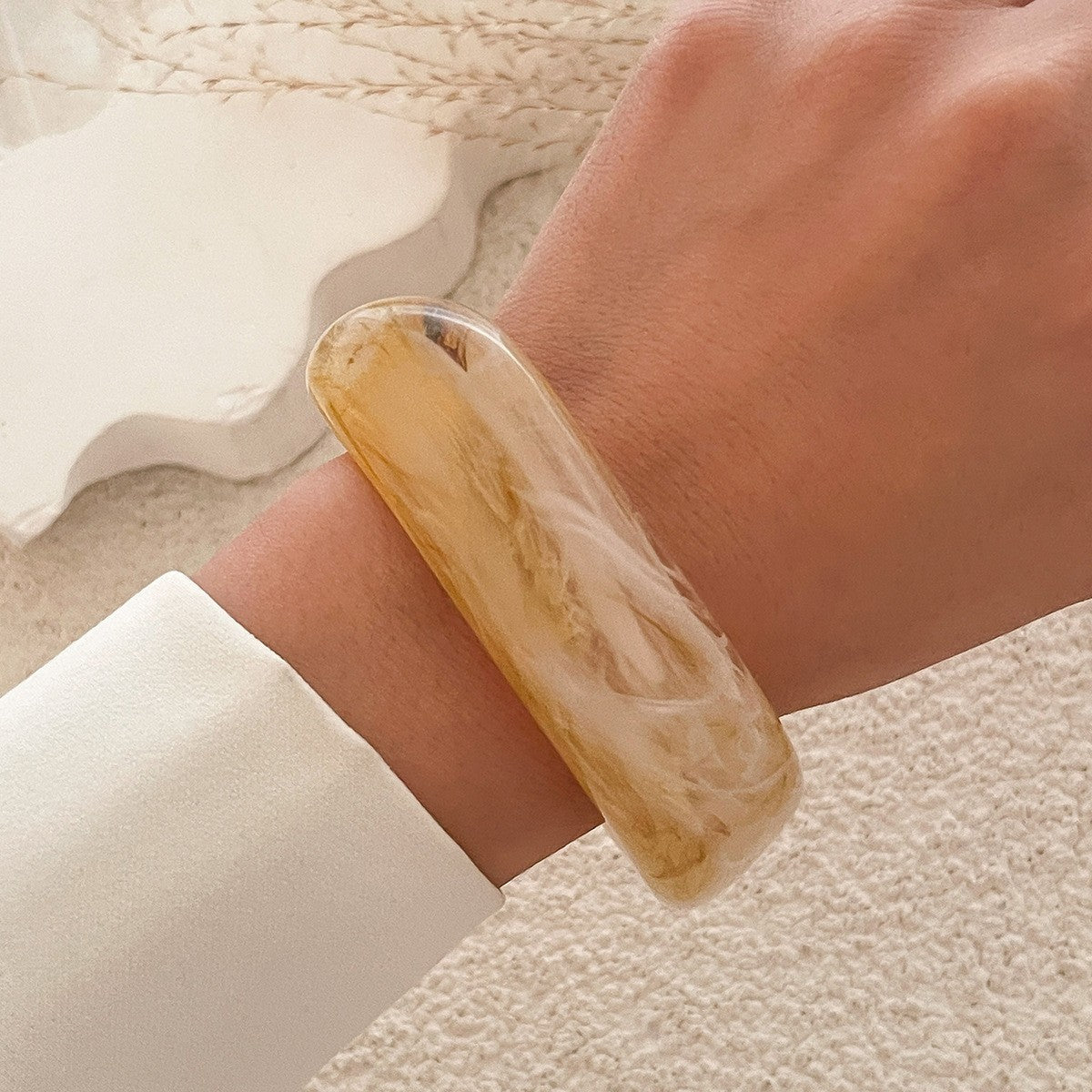 Classy Translucent Geometric Acrylic Bangle