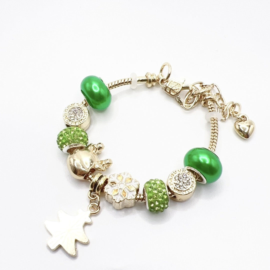 Festive Reindeer Snowflake Charm Bracelet