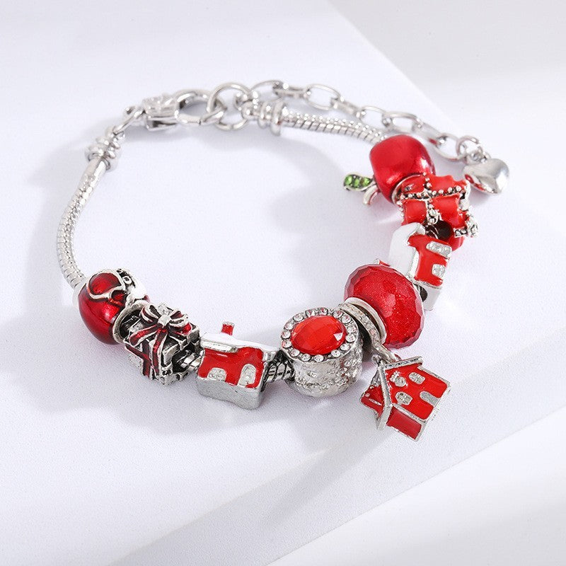 Festive Reindeer Snowflake Charm Bracelet