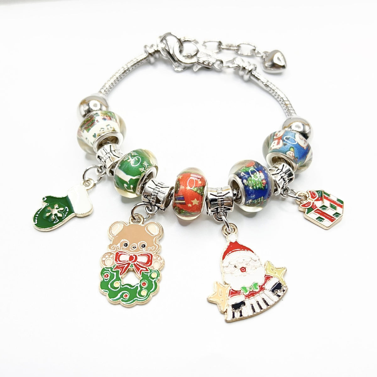 Festive Reindeer Snowflake Charm Bracelet