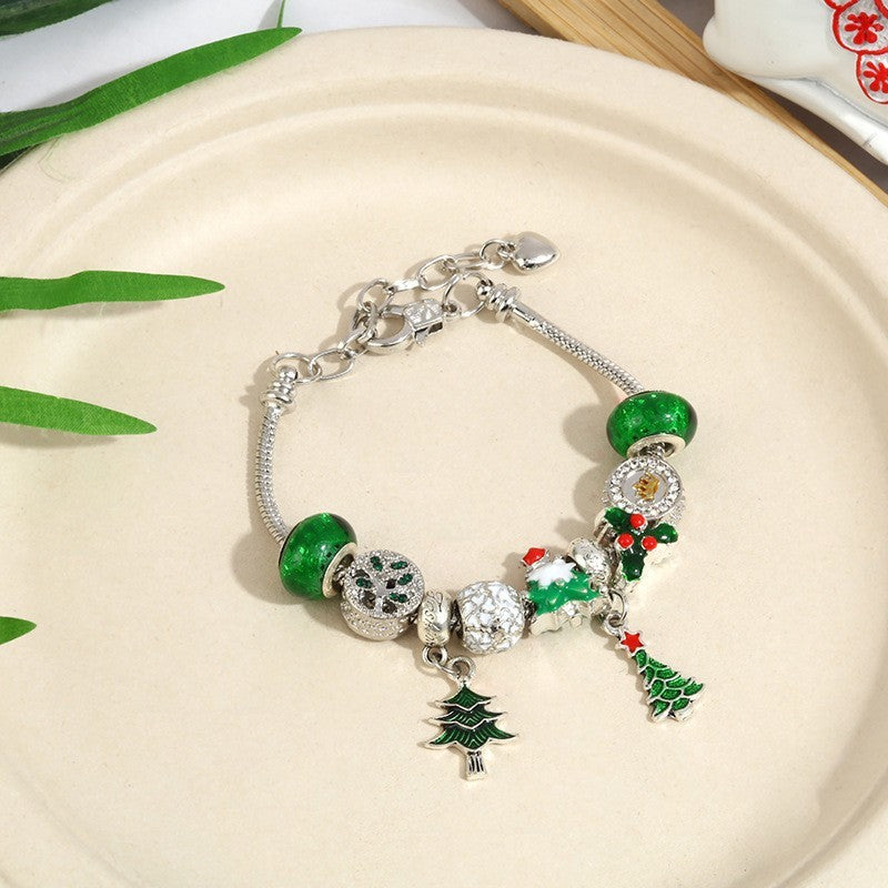 Festive Reindeer Snowflake Charm Bracelet