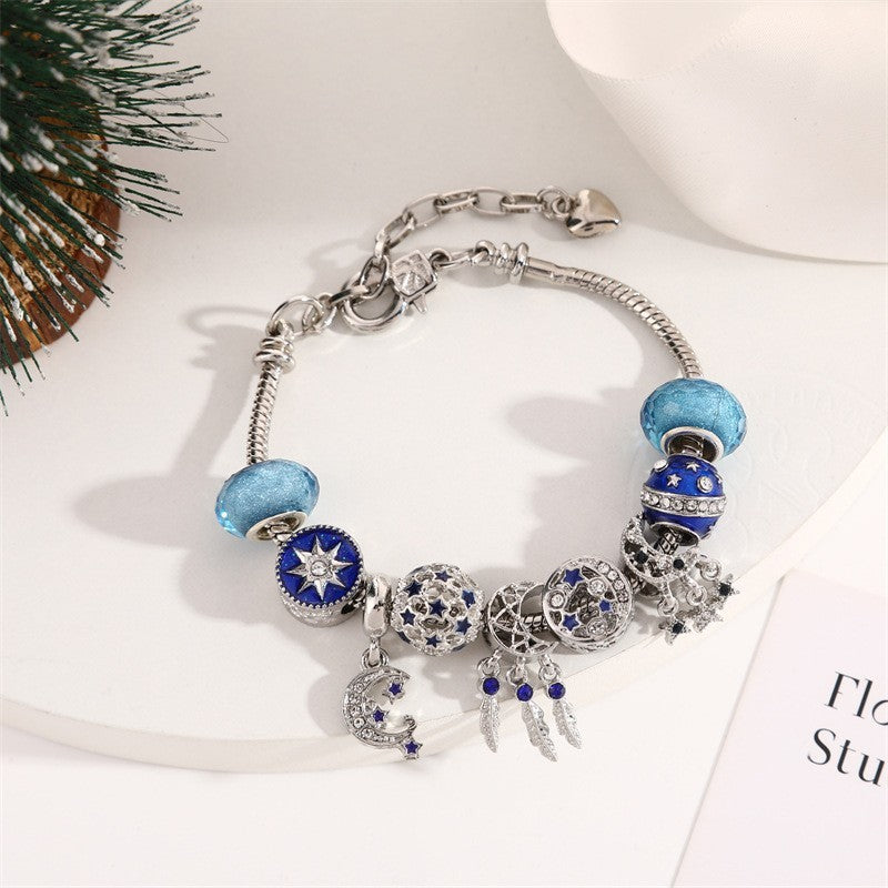 Festive Reindeer Snowflake Charm Bracelet