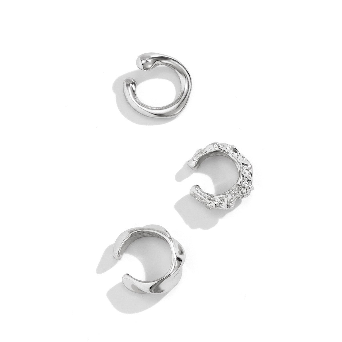 3pc Classy Textured Geometric Ear Cuff Set