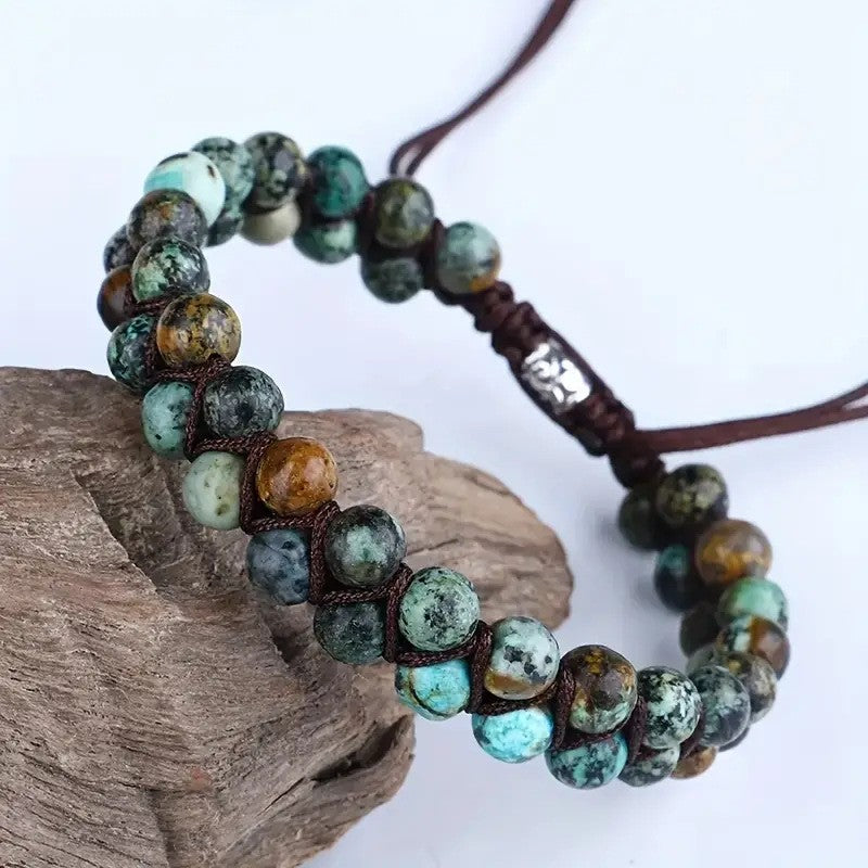 Boho Woven Multi-Stone Wrap Bracelet