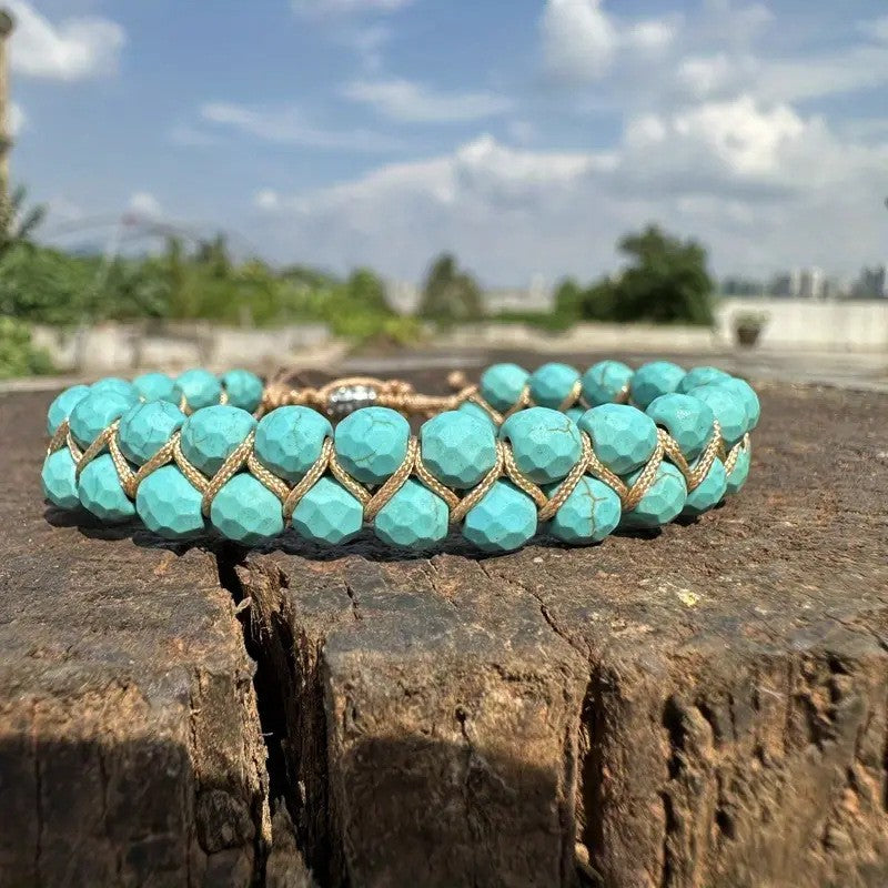 Boho Woven Multi-Stone Wrap Bracelet