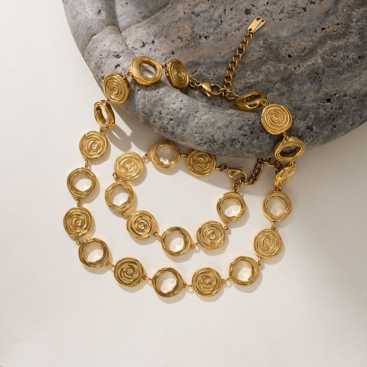 Vintage Textured Rose & Cross Necklace