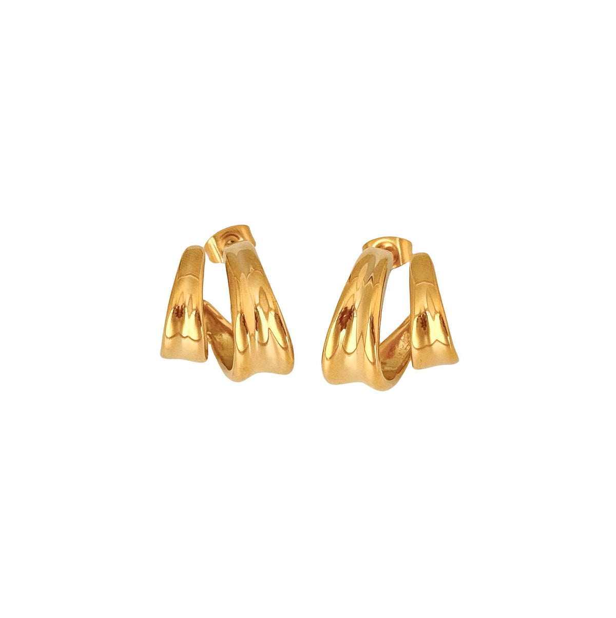 18k Classy Double Layer Hoop Earrings