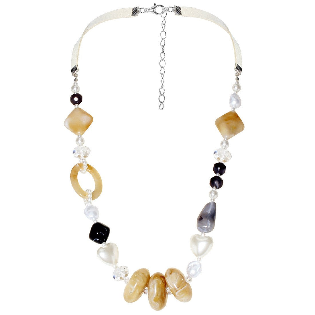 Classy Amber Geometric Resin Necklace