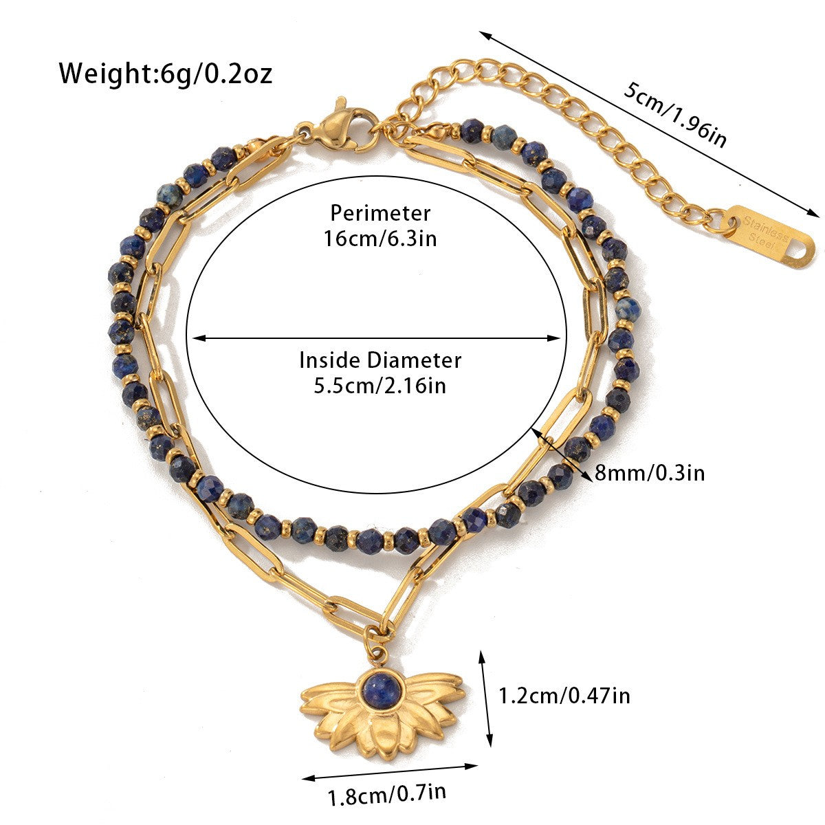 Boho Lapis Evil Eye Bracelet Set