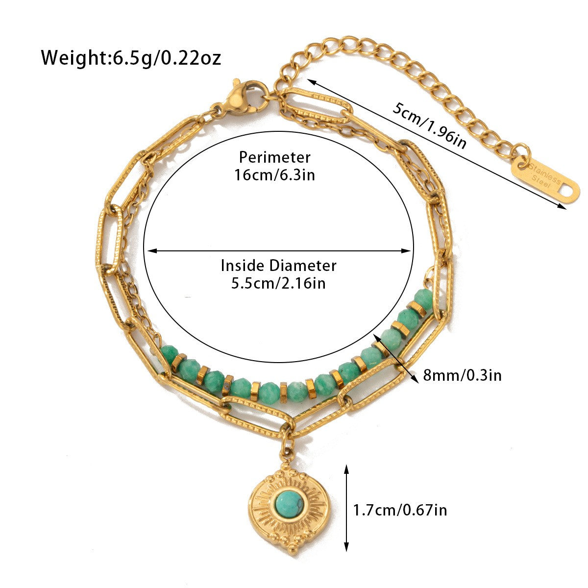 Boho Lapis Evil Eye Bracelet Set