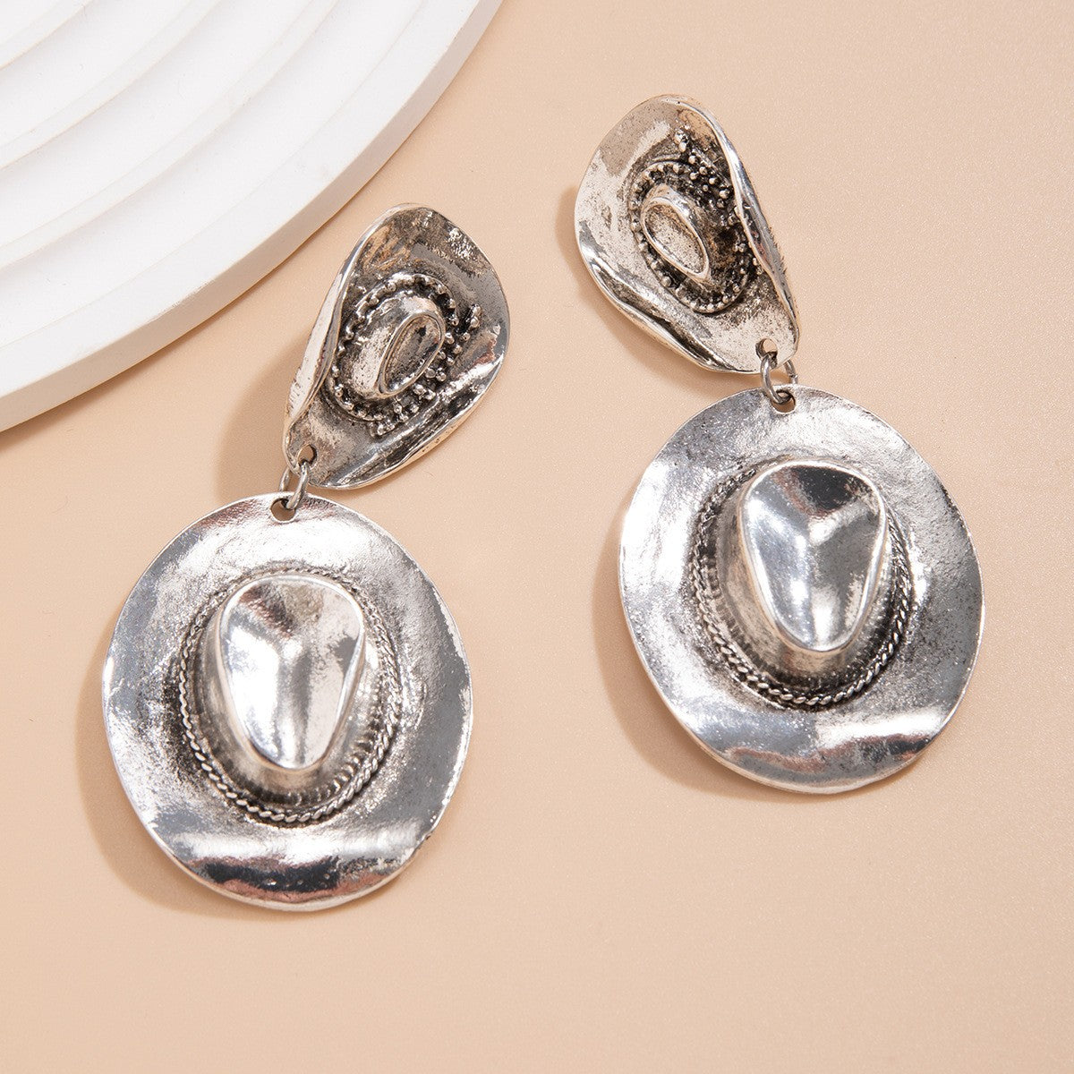 Boho Western Cowboy Hat Drop Earrings