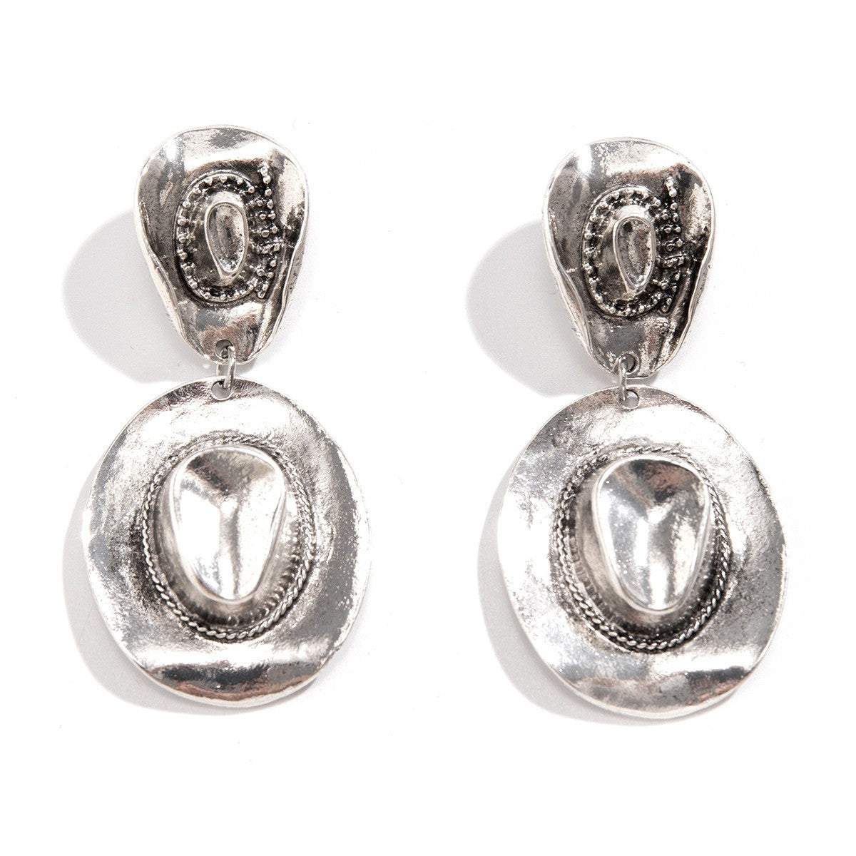 Boho Western Cowboy Hat Drop Earrings