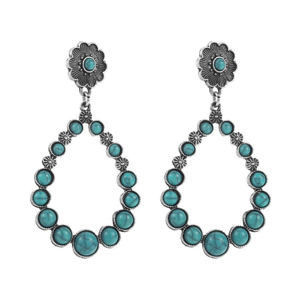 Vintage Boho Turquoise Drop Earring Set