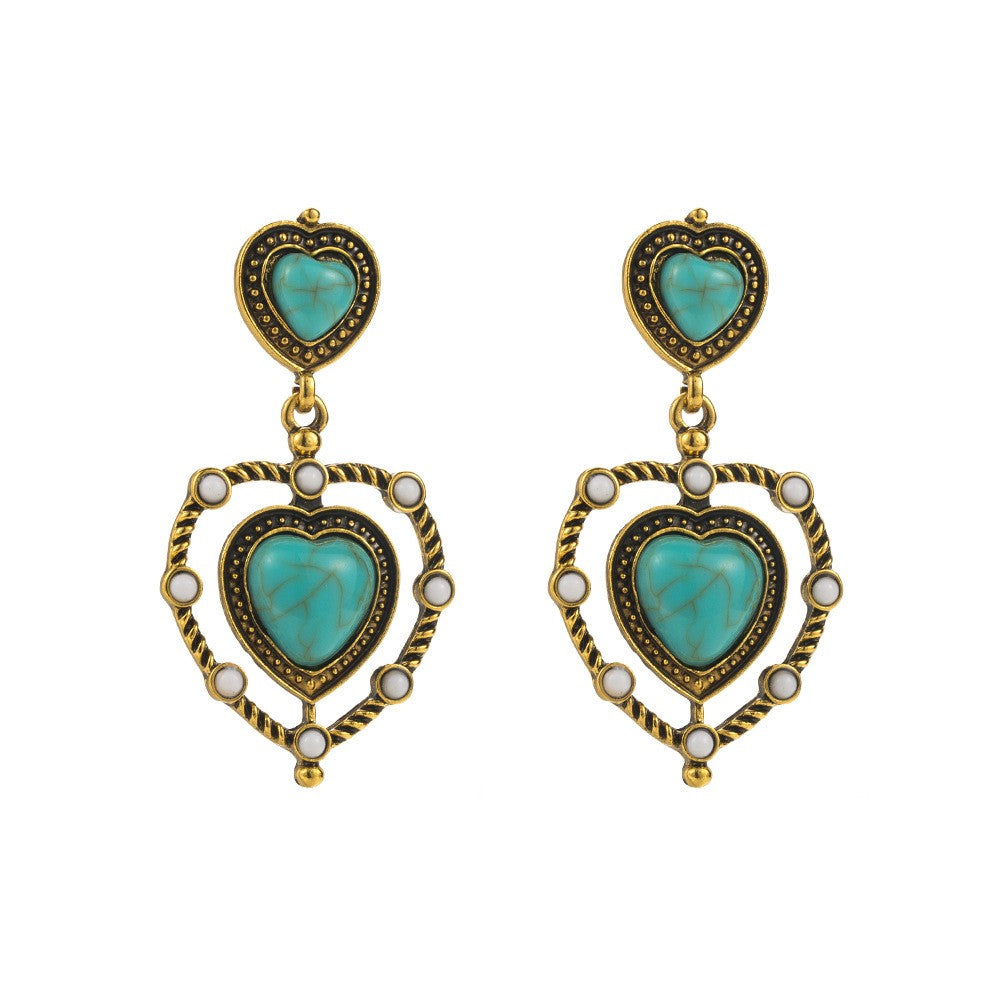 Vintage Boho Turquoise Drop Earring Set