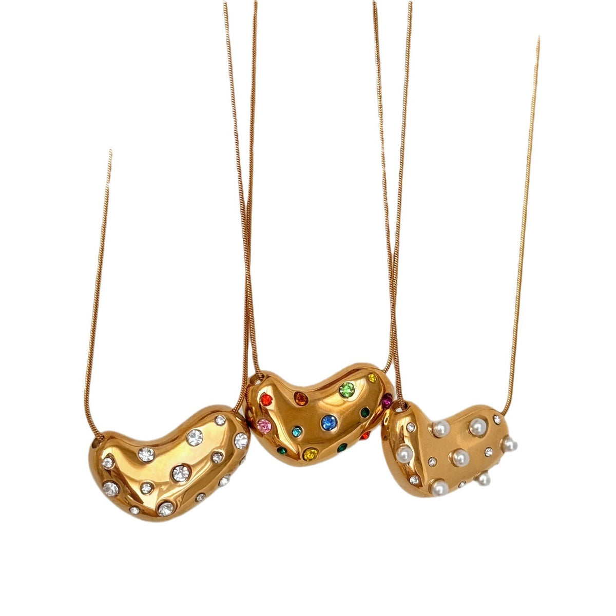 Classy Mixed Gem Bean Necklace