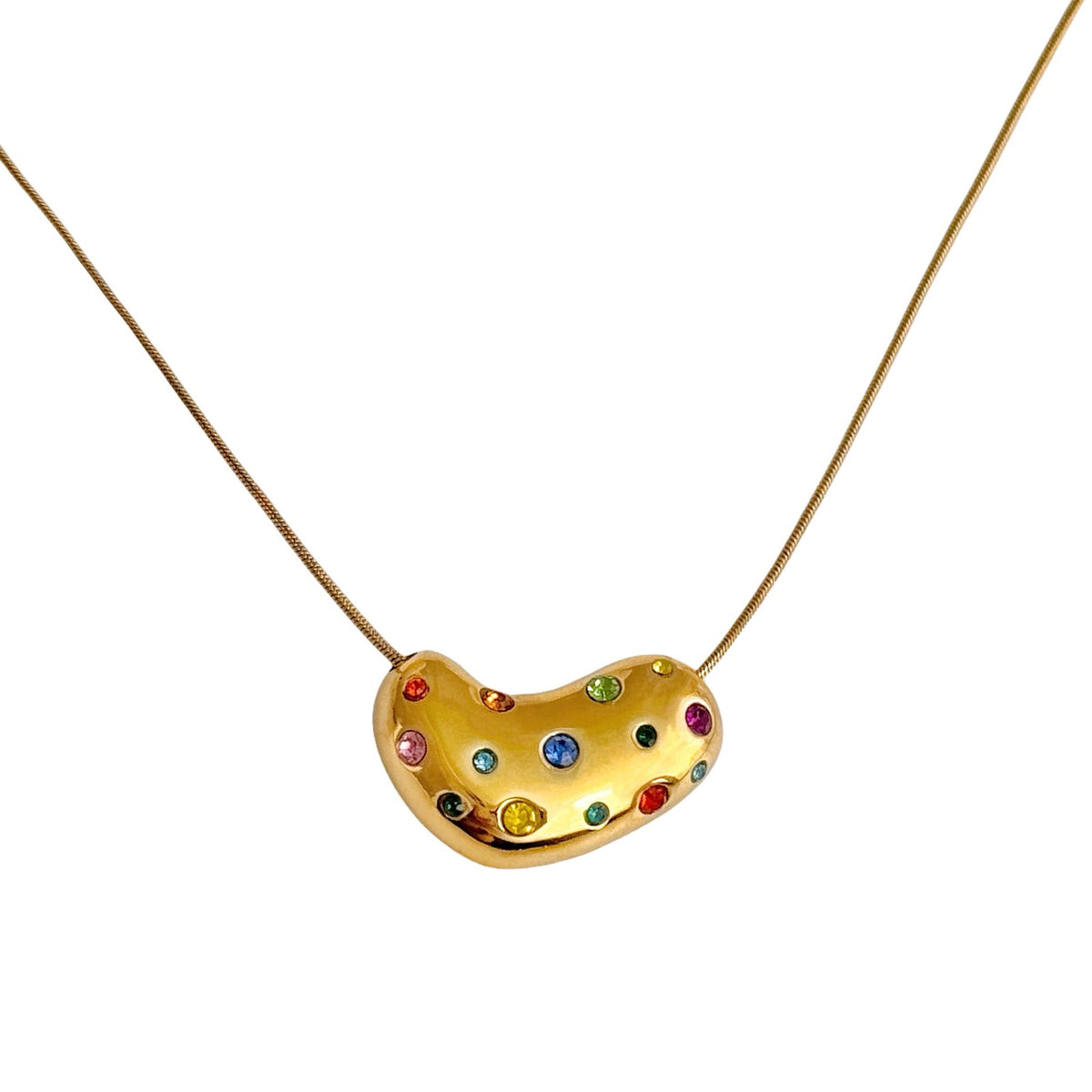 Classy Mixed Gem Bean Necklace