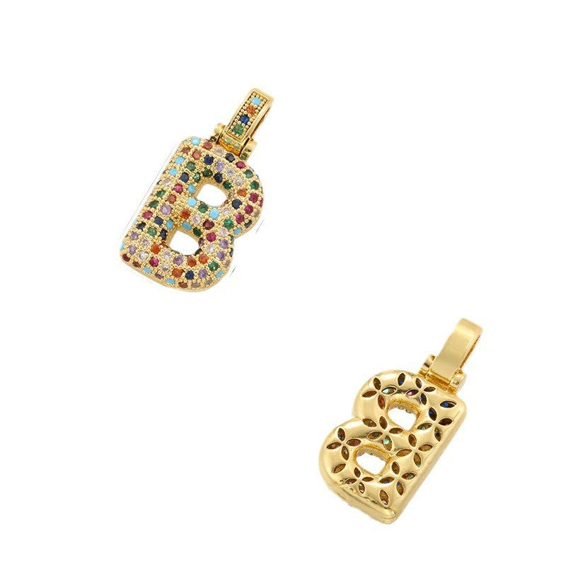 Classy Colorful CZ Initial Letter Necklace