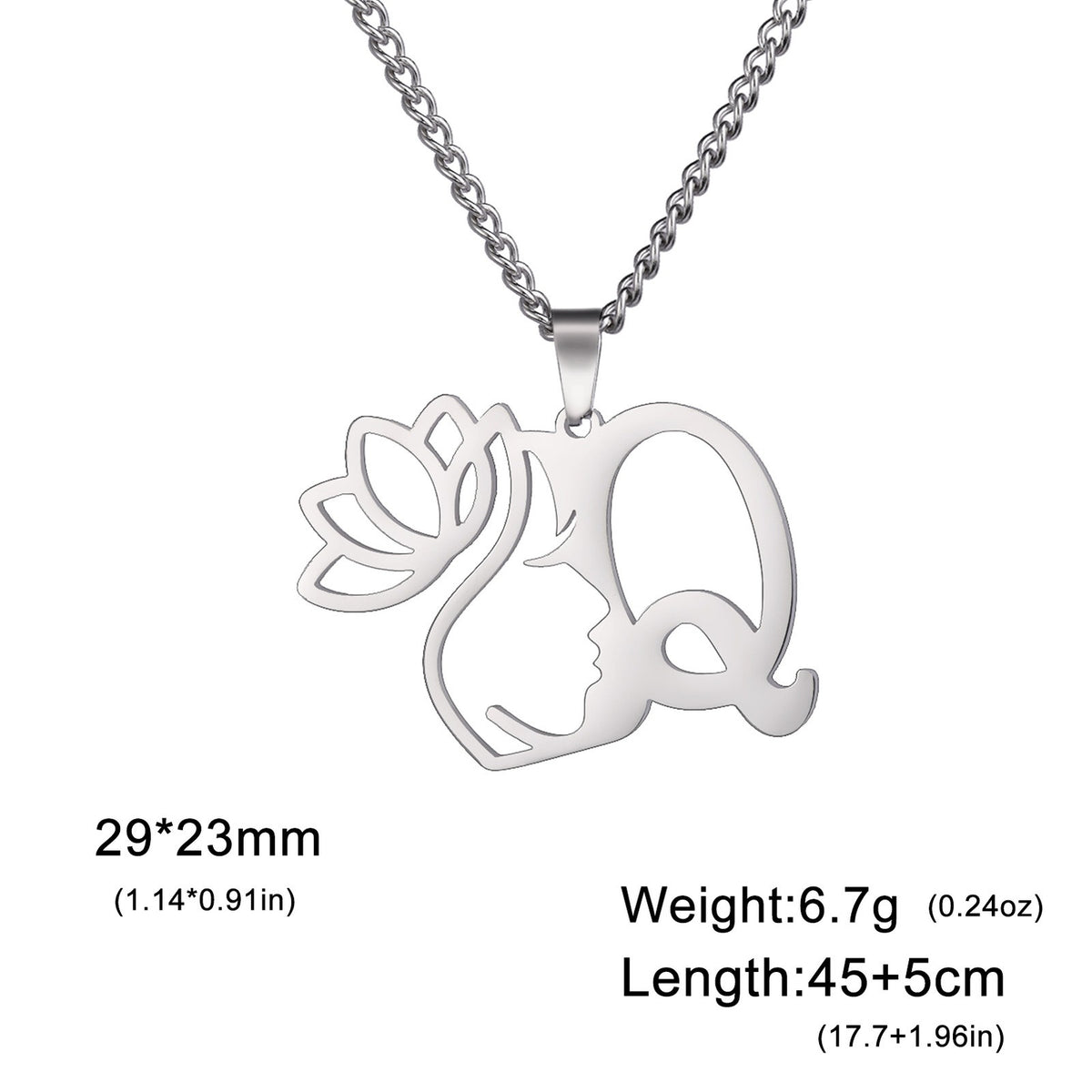 Dainty Lotus Initial Letter Necklace
