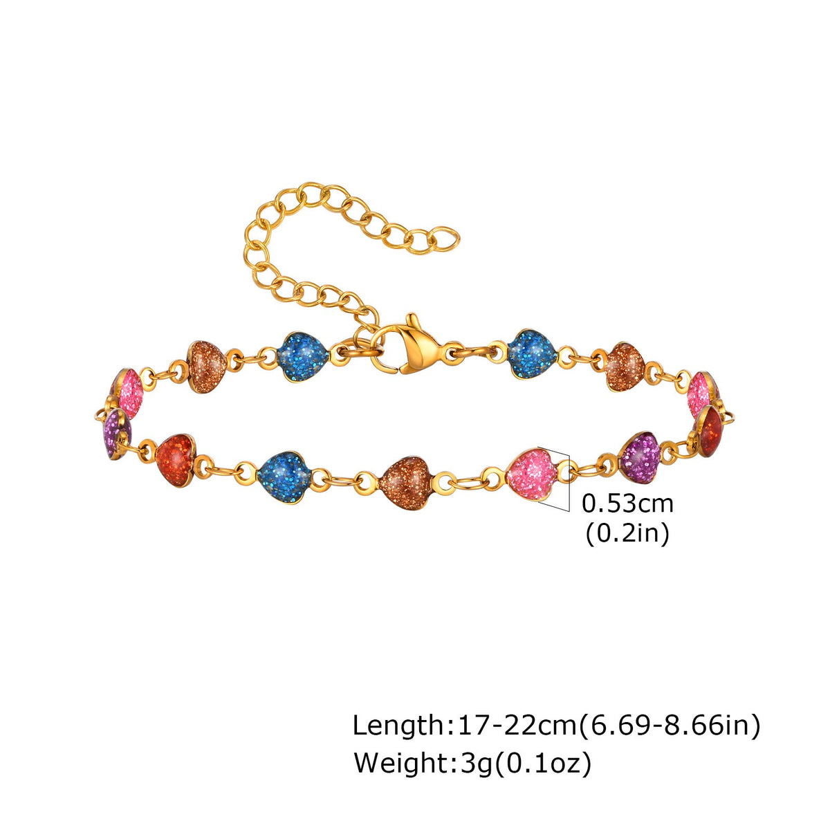 Dainty Multicolor Enamel Charm Bracelet