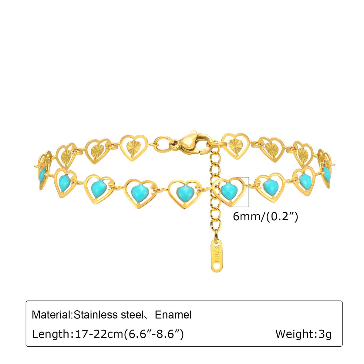 Dainty Multicolor Enamel Charm Bracelet