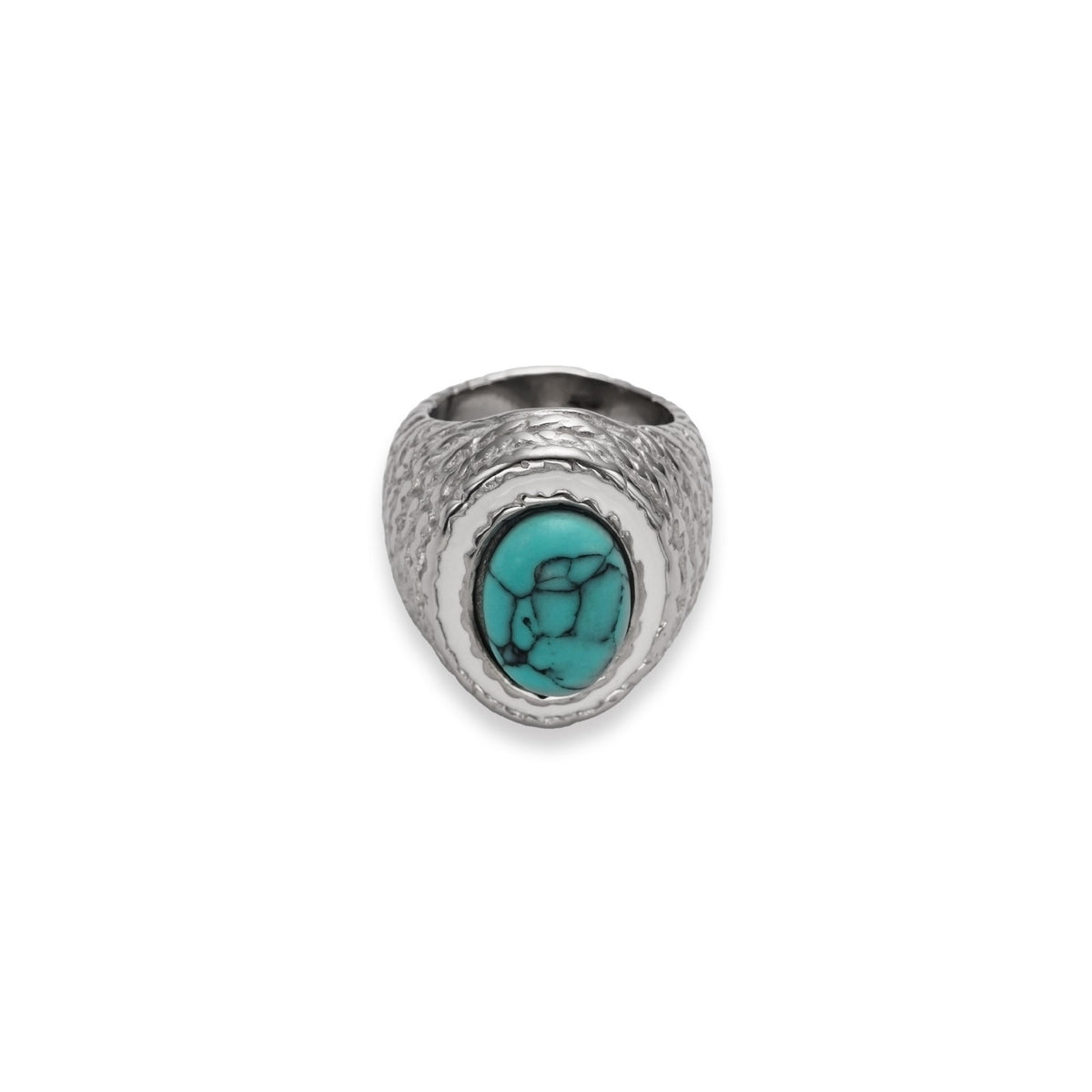 Boho Textured Stone Statement Ring