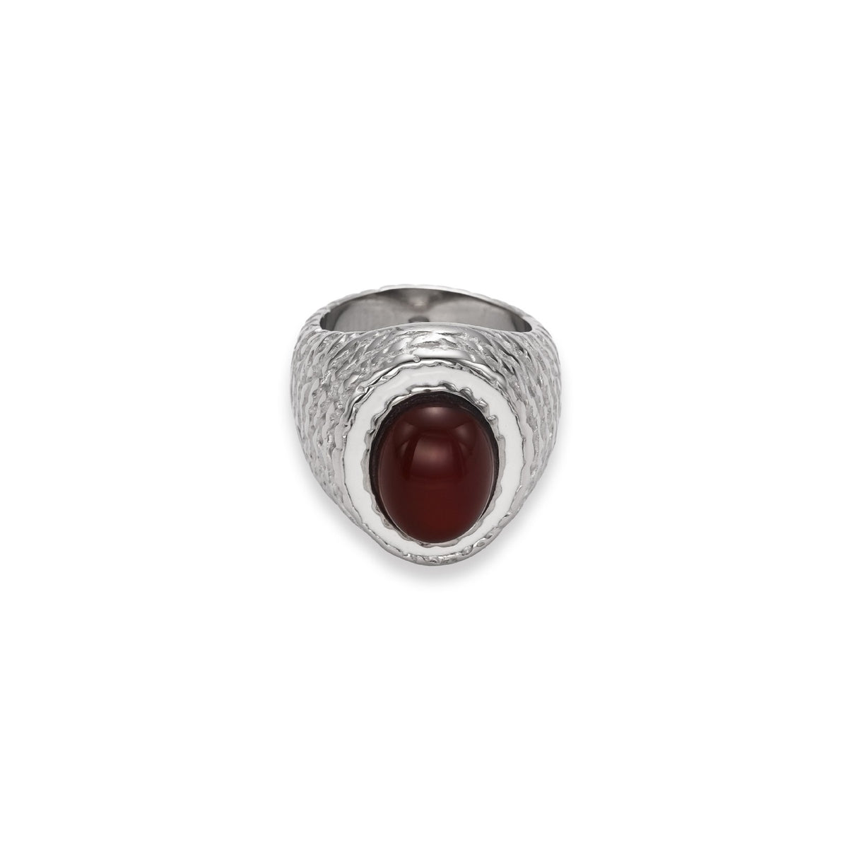 Boho Textured Stone Statement Ring