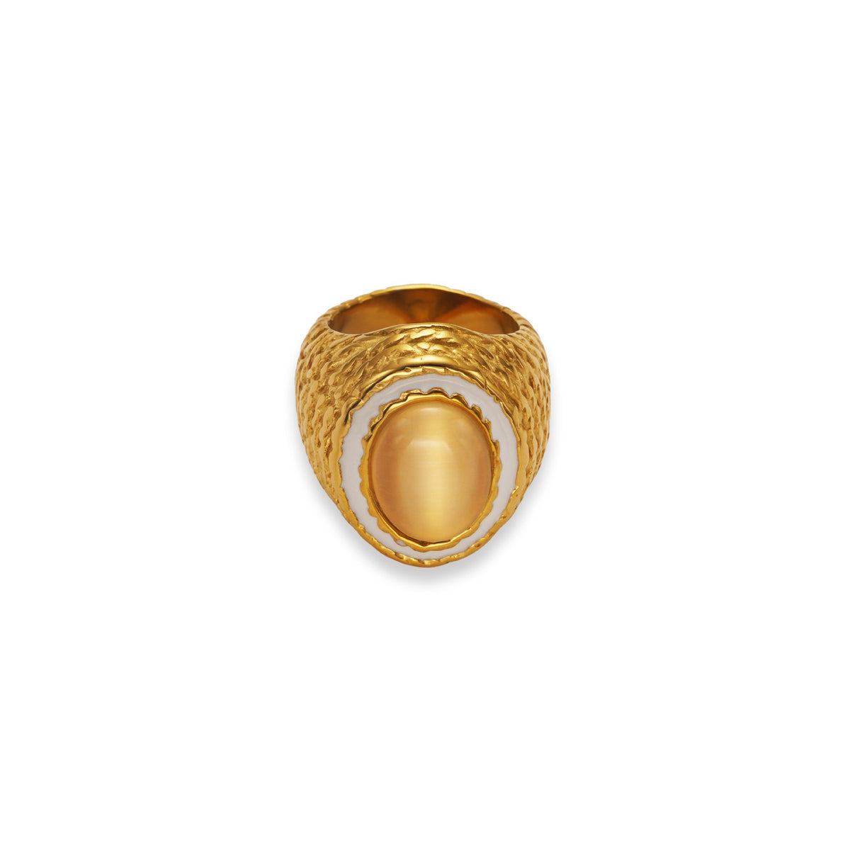 Boho Textured Stone Statement Ring