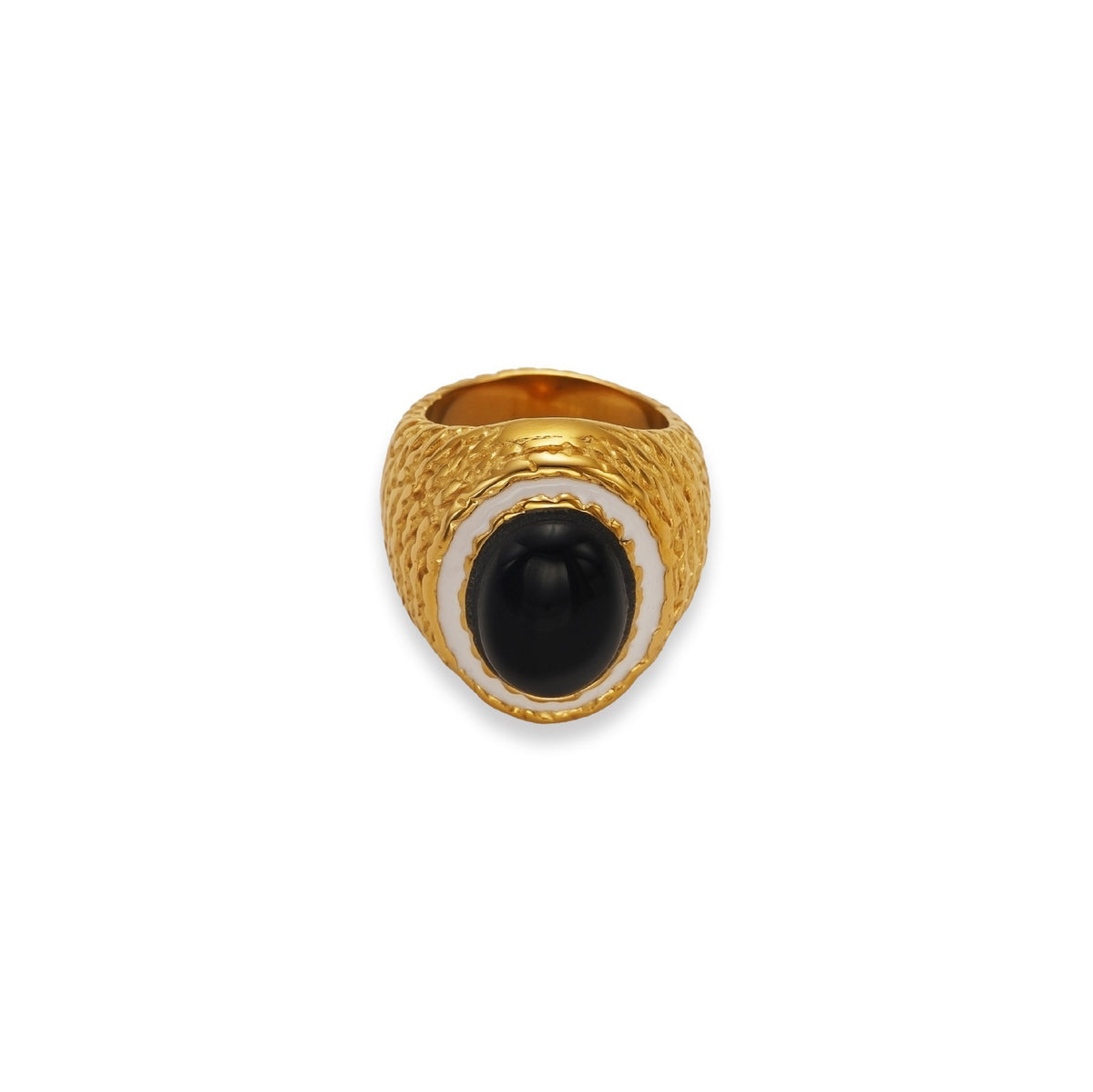 Boho Textured Stone Statement Ring