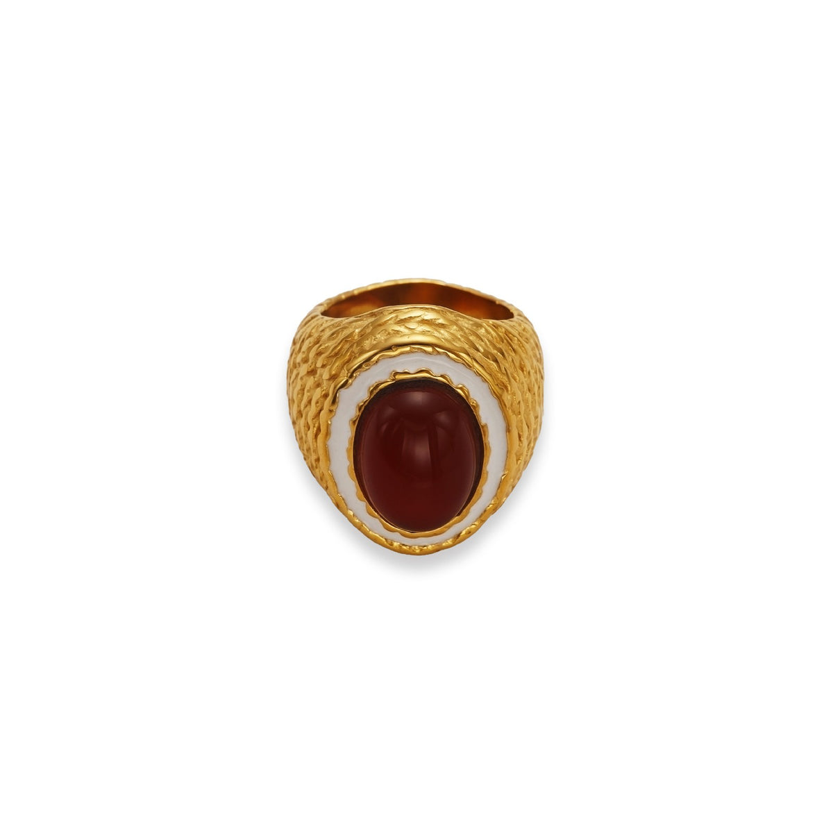 Boho Textured Stone Statement Ring