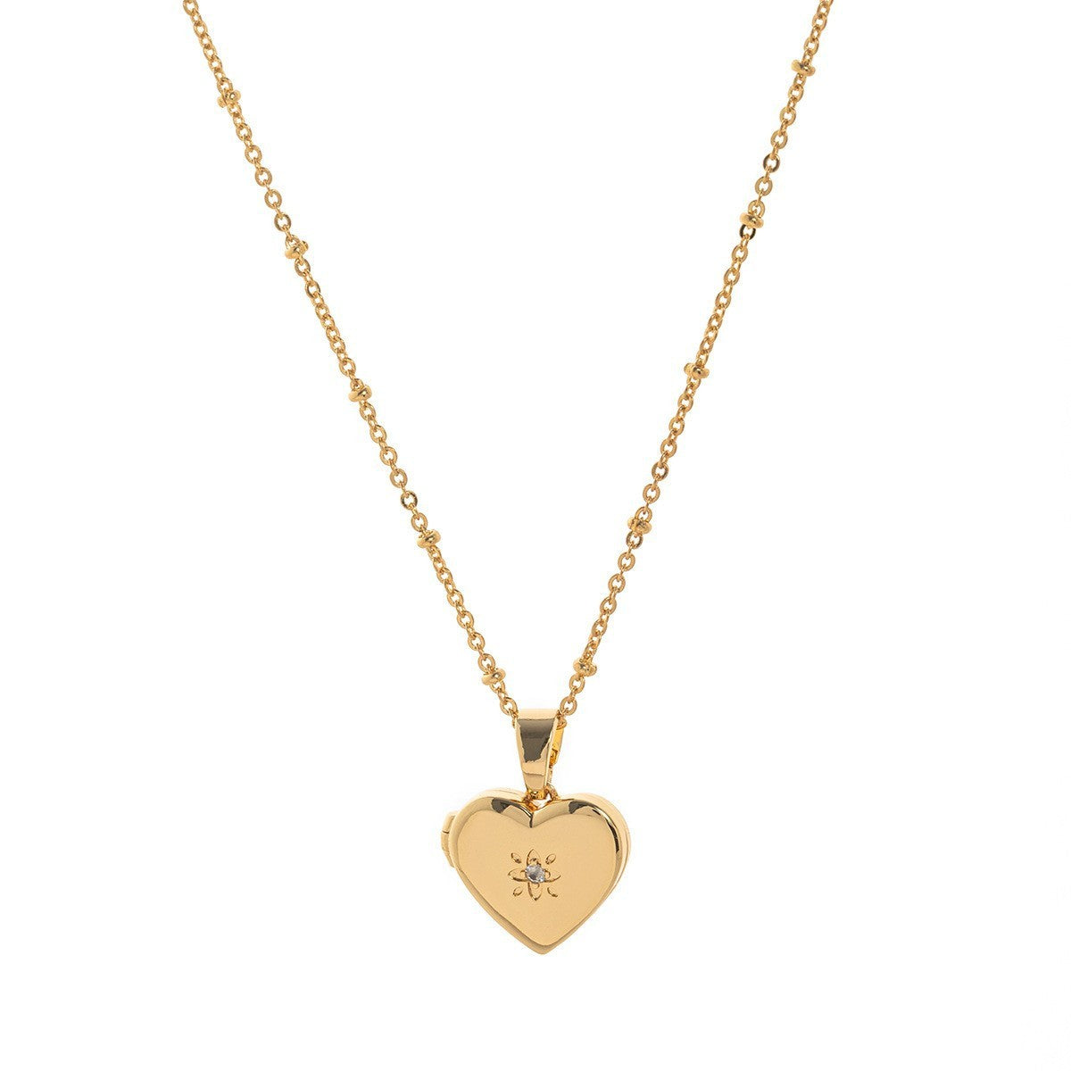 18k Romantic Floral Heart Locket Necklace