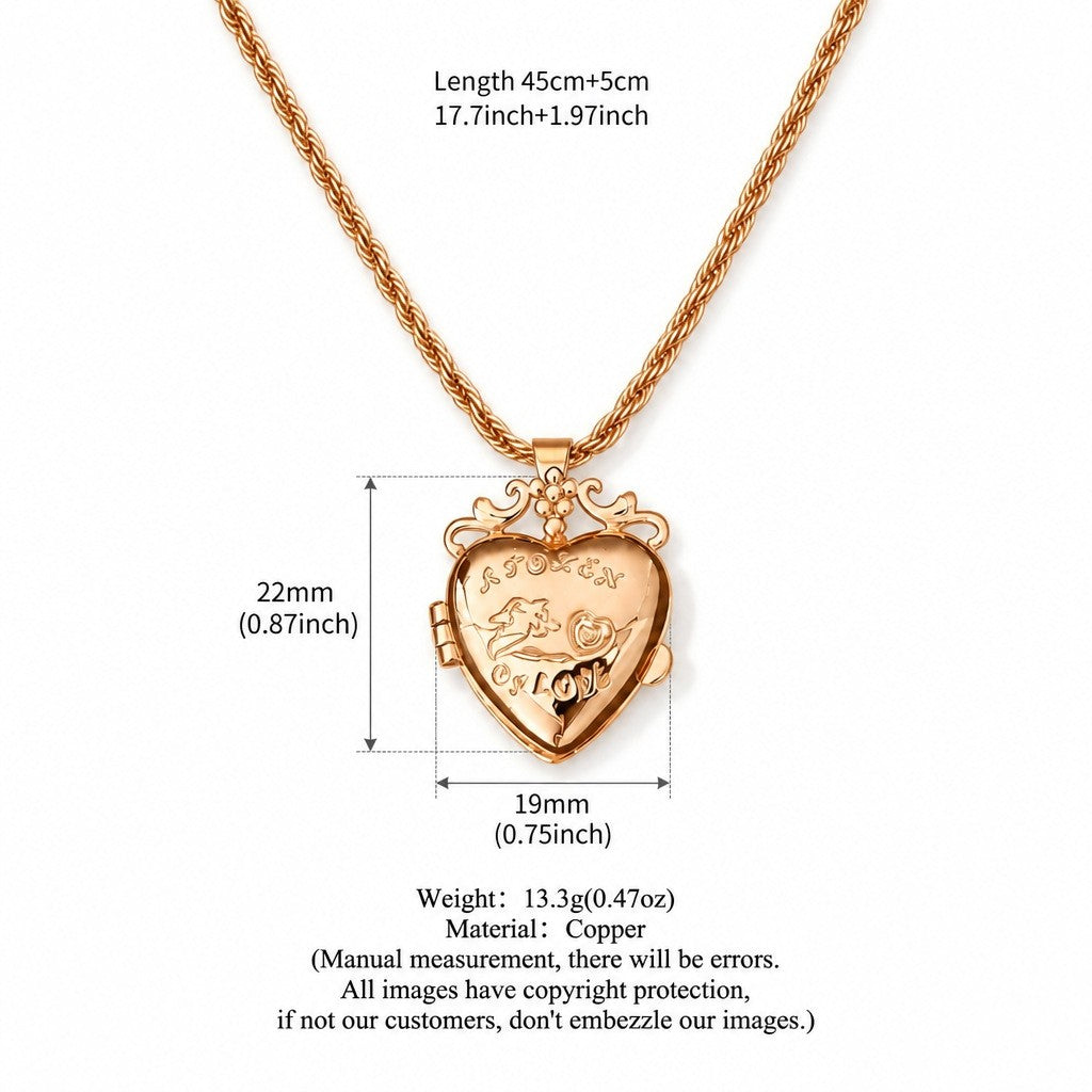 18k Romantic Floral Heart Locket Necklace
