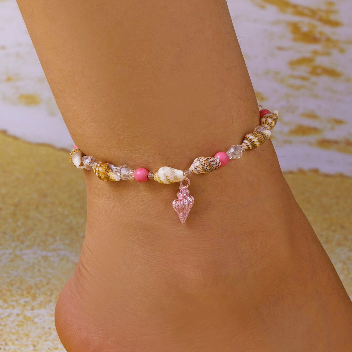 Boho Blue Starfish Shell Necklace Bracelet Set