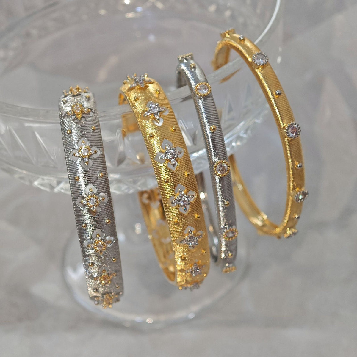 Classy Floral Textured Cuff Bracelet