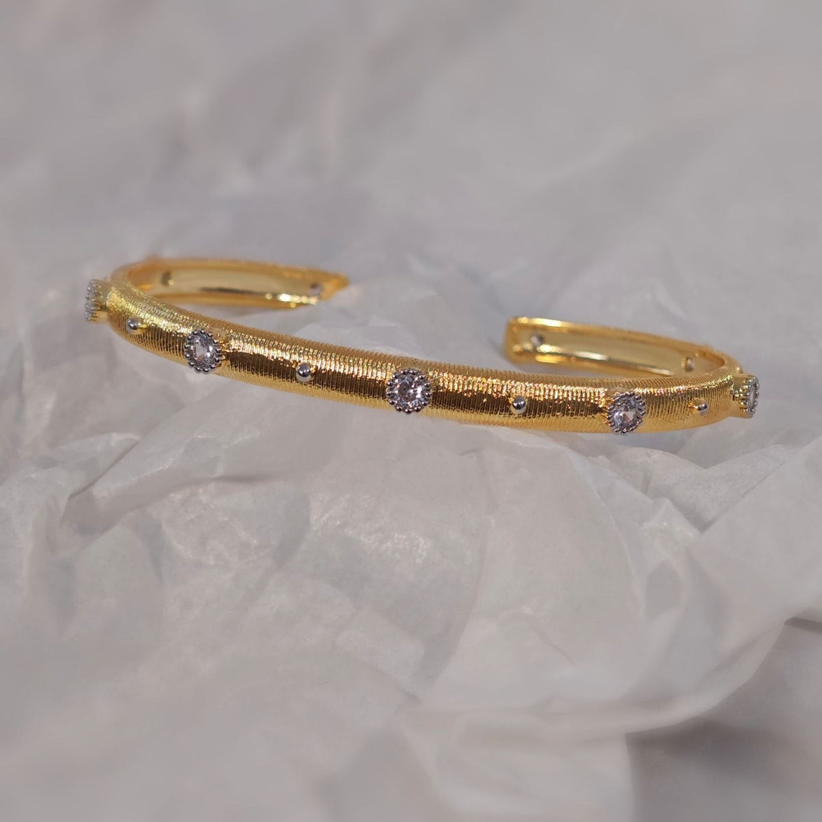 Classy Floral Textured Cuff Bracelet