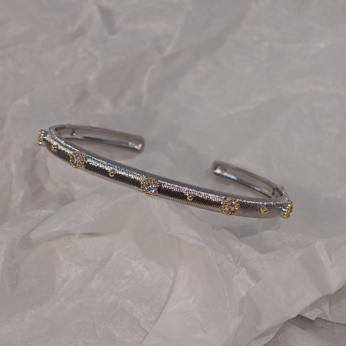 Classy Floral Textured Cuff Bracelet