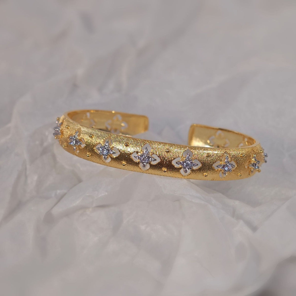 Classy Floral Textured Cuff Bracelet