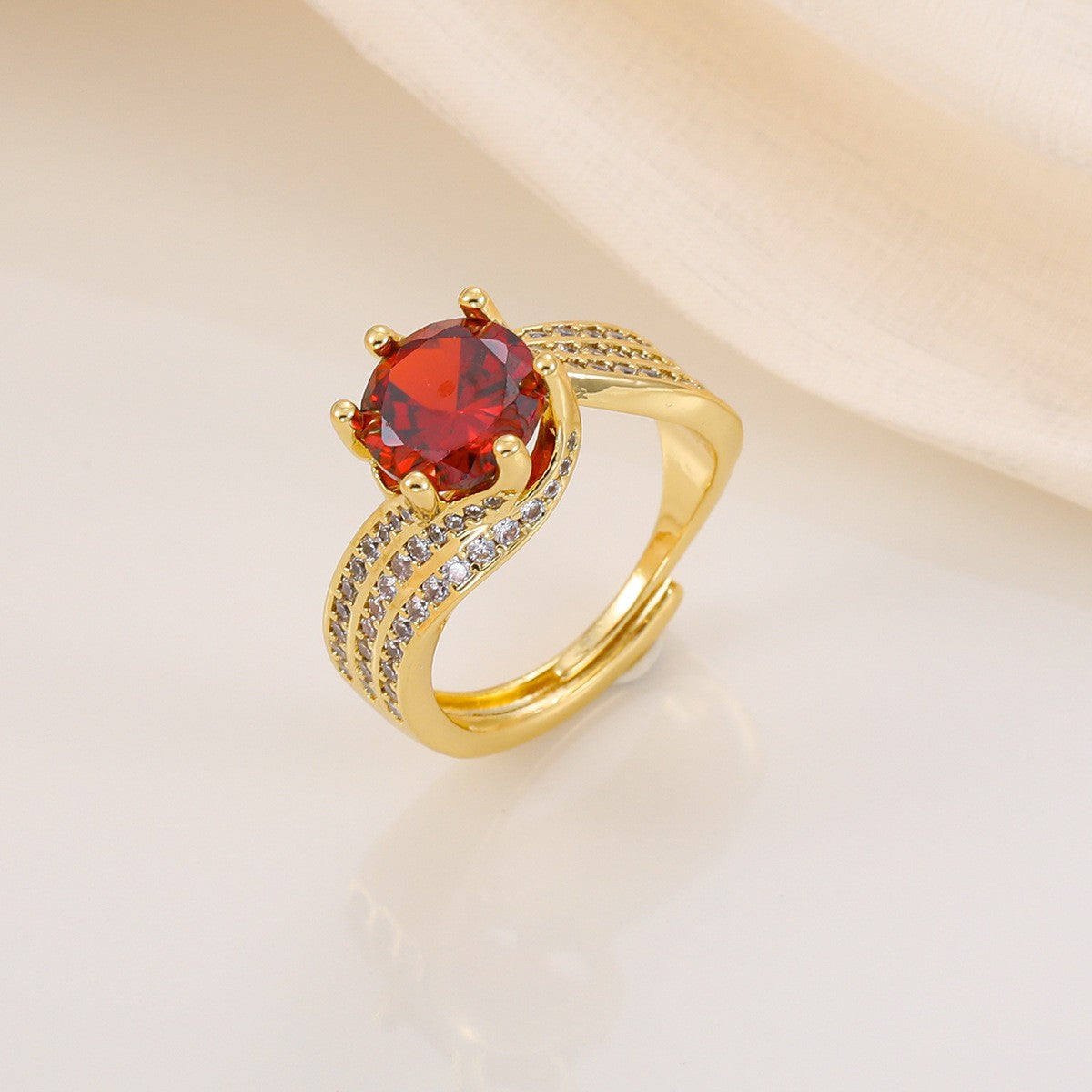 Classy Twisted Band Solitaire Ring