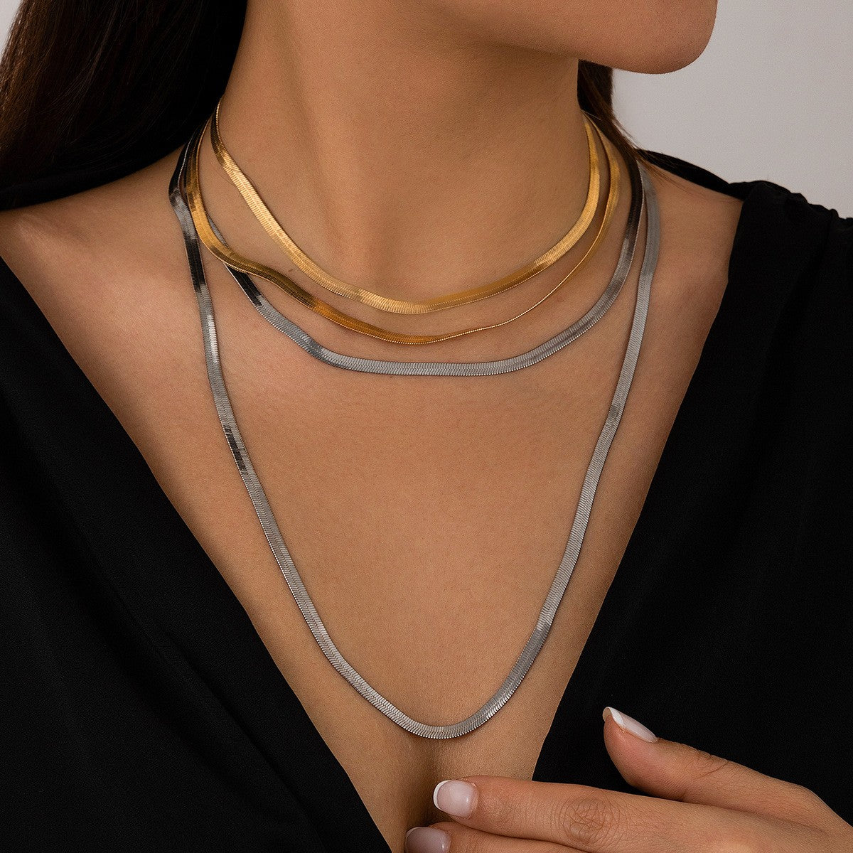 Classy Multi-Layer Snake Chain Necklace