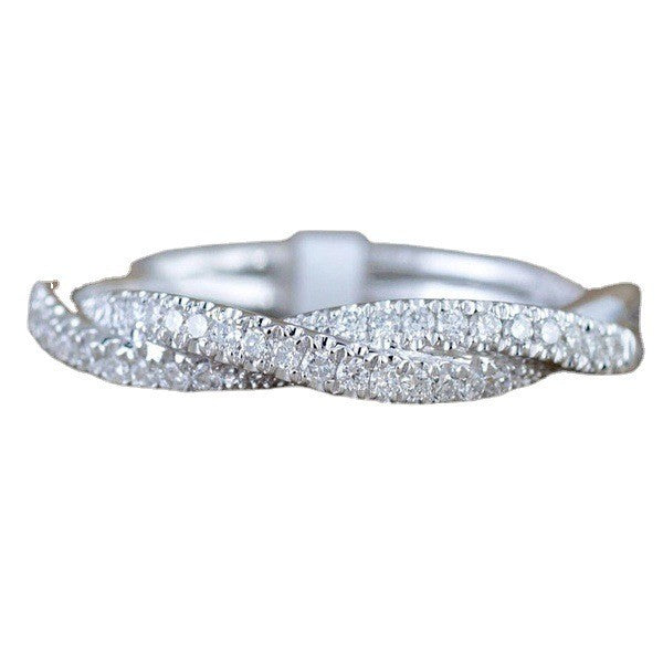 Romantic Twisted Pave Band Ring