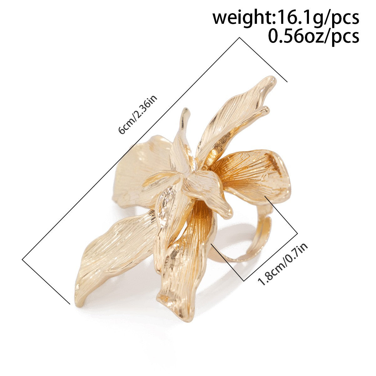 Romantic Sculptural Floral Statement Ring