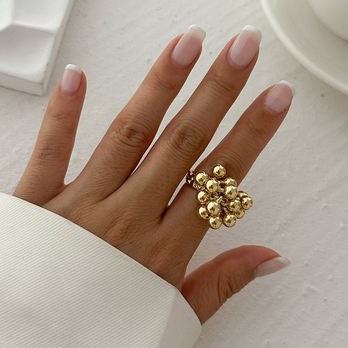 Romantic Sculptural Floral Statement Ring