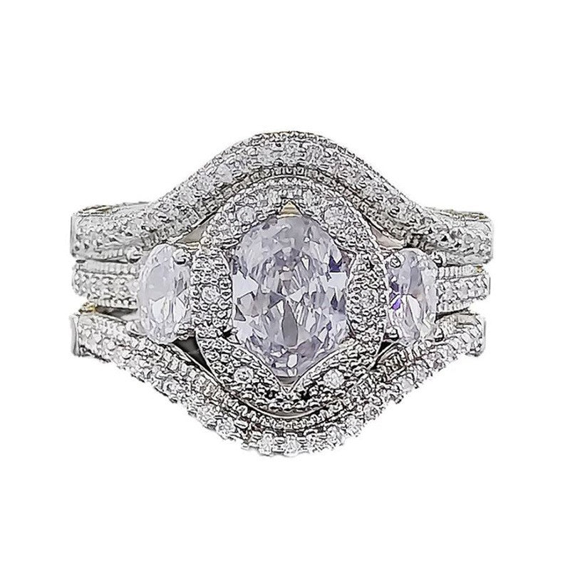 Classy Oval Cut Bridal Ring Set