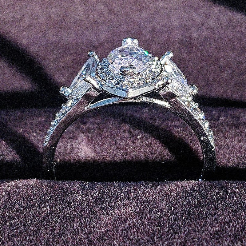 Classy Marquise Zirconia Halo Ring
