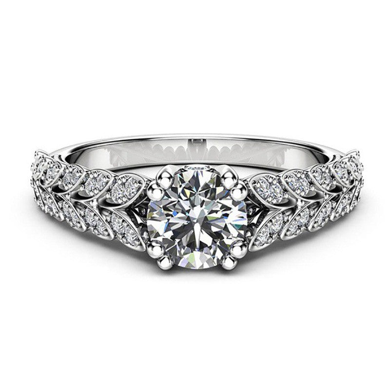 Elegant Wheat Ear Pavé Ring