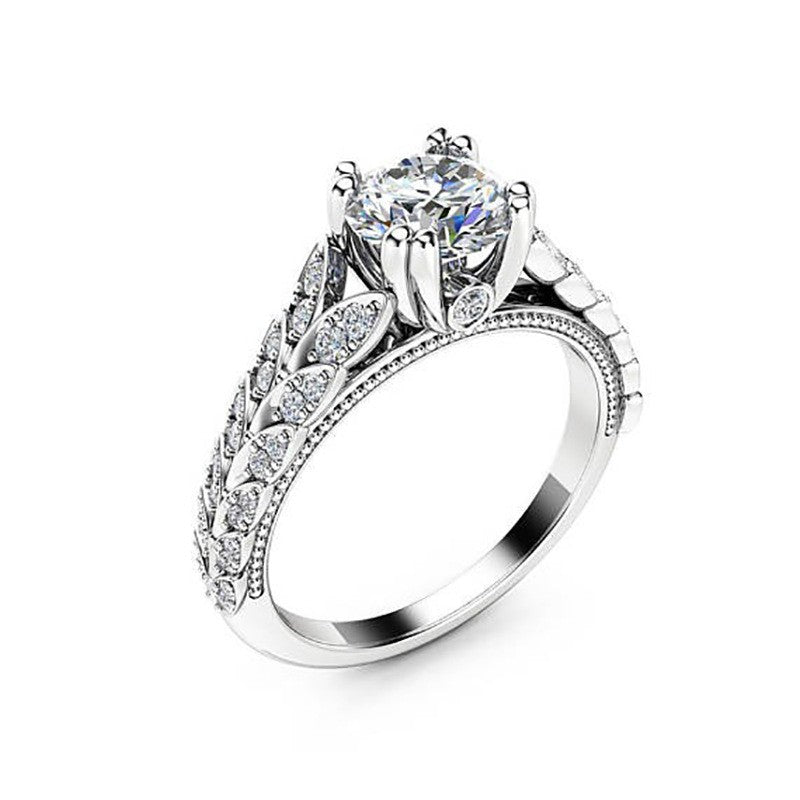 Elegant Wheat Ear Pavé Ring