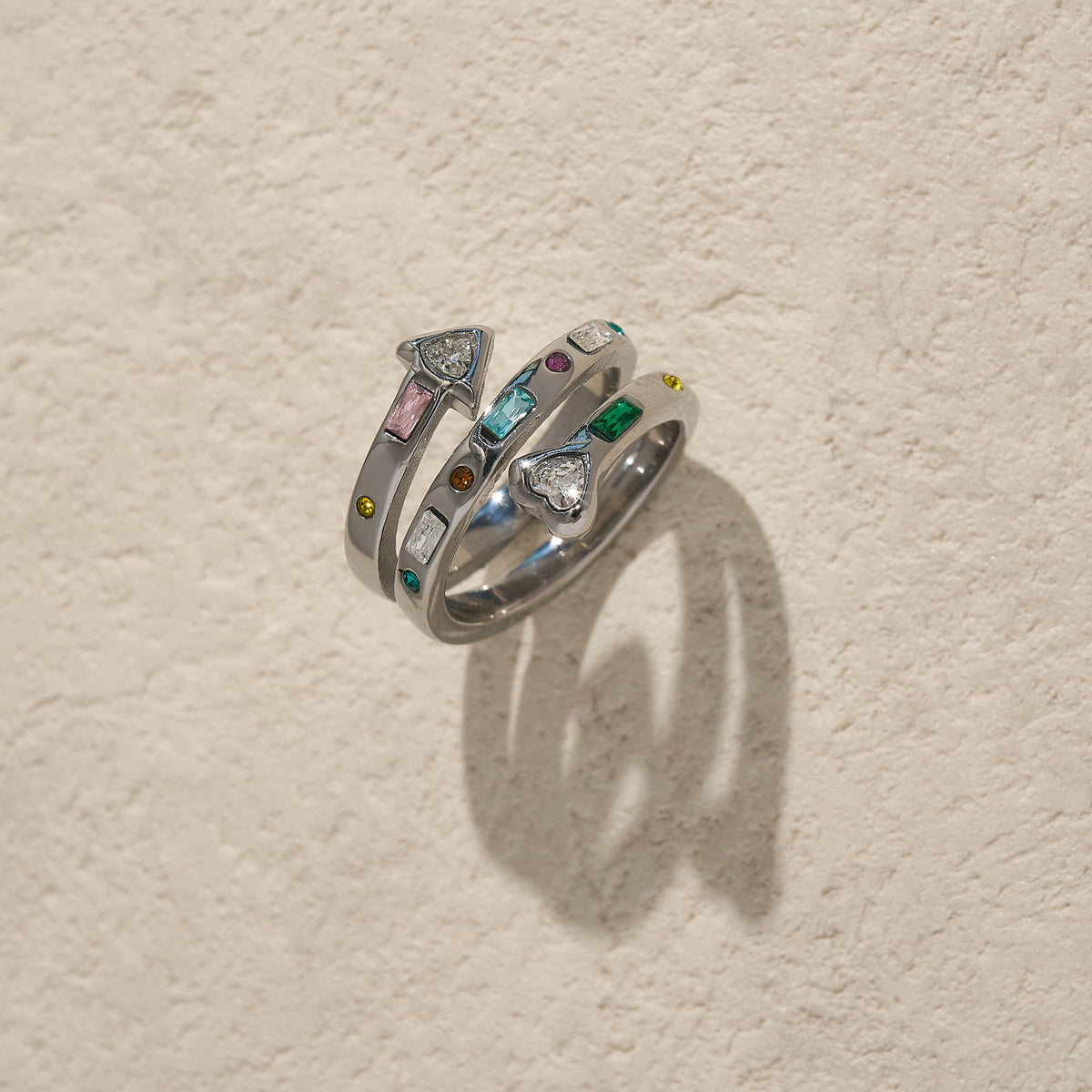 Classy Colorful CZ Arrow Ring