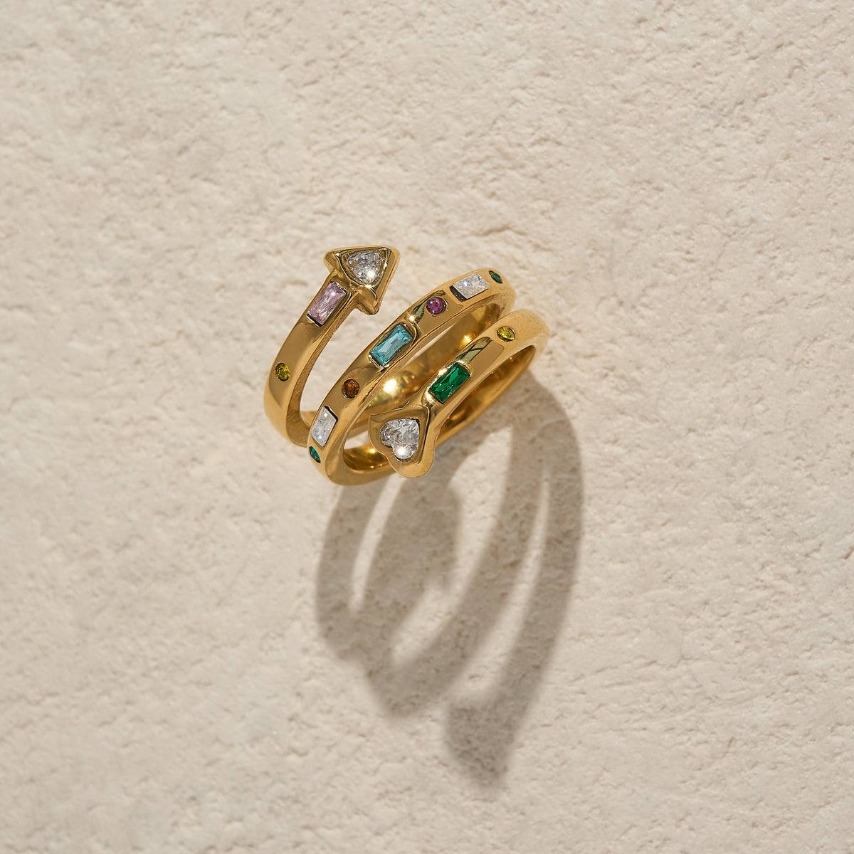 Classy Colorful CZ Arrow Ring