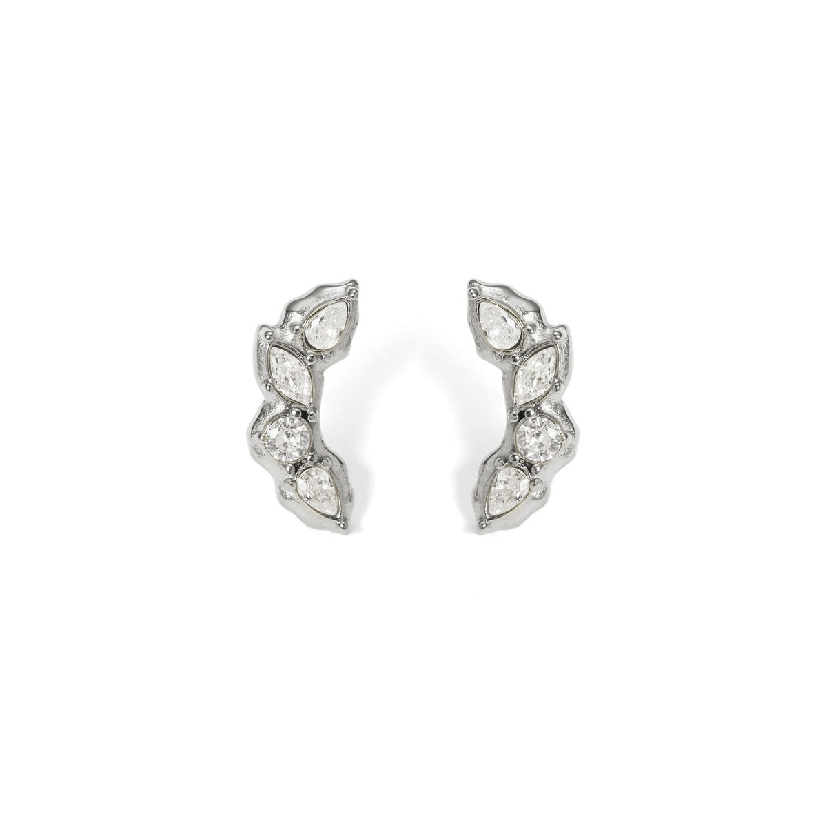 18k Dainty Geometric Zirconia Stud Earrings