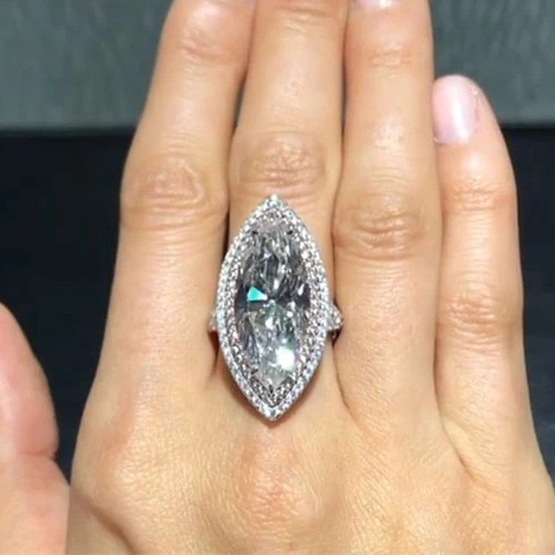 Classy Marquise Halo Statement Ring